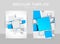 Brochure template with blue squares