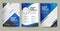 Brochure template layout design. Corporate business annual report, catalog, magazine mockup. Layout with modern blue elements and