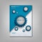 Brochures book or flyer with abstract blue gears template