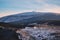 Brocken mountain peak covered in snow, in Harz Mountains, Germany