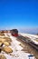 Brocken mountain in winter with snow and steam train