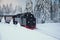 Brocken railway in winter landscape