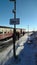 Brocken steam locomotice running up Hill winter blue sky