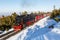 Brockenbahn Steam train locomotive railway on Brocken mountain in Germany