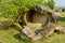 Broken ancient stone jars in a Plain of Jars Site #1 near Phonsavan, Xienghouang province, Laos.