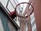 Broken basketball basket