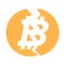 Broken Bitcoin Halftone Dotted Icon