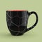 Broken Black Mug Empty Blank for Coffee or Tea. 3d Rendering