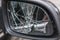 Broken car side mirrors