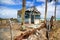 Broken caribbean house on beach