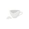 Broken ceramic cup or mug as symbol of misfortune, flat vector illustration isolated on white background.