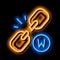 Broken Chain neon glow icon illustration