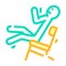 broken chair man accident color icon vector illustration