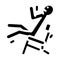 broken chair man accident glyph icon vector illustration