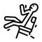 broken chair man accident line icon vector illustration