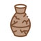 Broken clay vase icon vector outline illustration