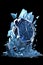 A broken clock sitting on top of a pile of ice. Generative AI image.