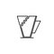 broken coffee cup icon on white background. simple, line, silhouette and clean style