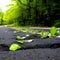 broken cracked road asphalt due earthquake, Ai generated