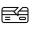 Broken credit card icon, outline style