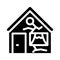 Broken damaged house glyph icon vector illustration