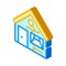 Broken damaged house isometric icon vector illustration