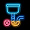 Broken Drain Tank neon glow icon illustration
