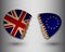 Broken egg shell European and British flag