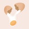 Broken egg shell vector hand drawn illustration isolated on beige background. Cracked raw egg with white, yolk, and