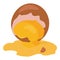 Broken eggshell icon cartoon vector. Chicken food egg