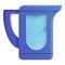 Broken electric kettle icon, cartoon style