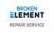 Broken Element - Vector illustration for phones, laptops Repair Service. Logo template of Tech Support.