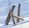 Broken Fence in Snow