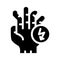 broken fingers cutting ache glyph icon vector illustration