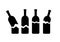Broken glass bottles vector icon