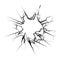 Broken glass hole cracks isolated vector illustration