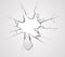 Broken glass hole cracks transperent background vector illustration