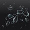 Broken glass pieces. Shattered glass on black background. Vector realistic illustration