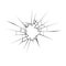 Broken glass vector. cracked glass icon