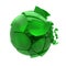 Broken green glass ball