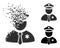 Broken and Halftone Pixel Police Guy Icon