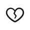 Broken heart cartoon outline logo icon design