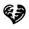 broken heart divorce glyph icon vector illustration