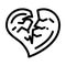 broken heart divorce line icon vector illustration