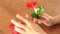 Broken Heart Girl Picking Rose Petals