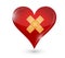 Broken heart. heart and band aid