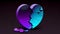 Broken Heart Icon in Blue and Purple, Made with Generative AI