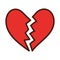 Broken heart icon divorce end of love symbol