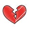 broken heart icon divorce end of love symbol