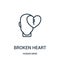 broken heart icon vector from human mind collection. Thin line broken heart outline icon vector illustration. Linear symbol for